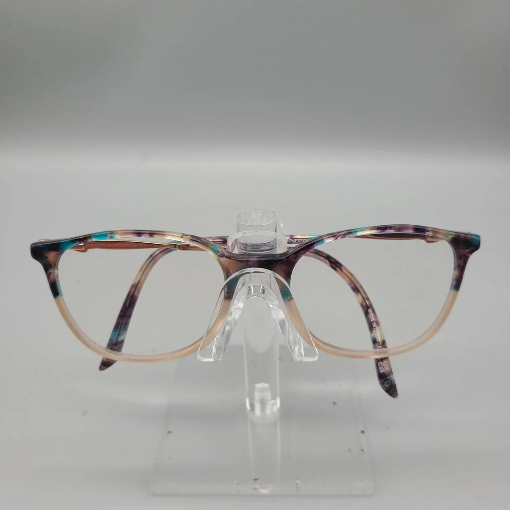 Bulova Bremerton Eyeglasses Blue Tortoise Rose Gold Cat Eye Frames 51-16-140
